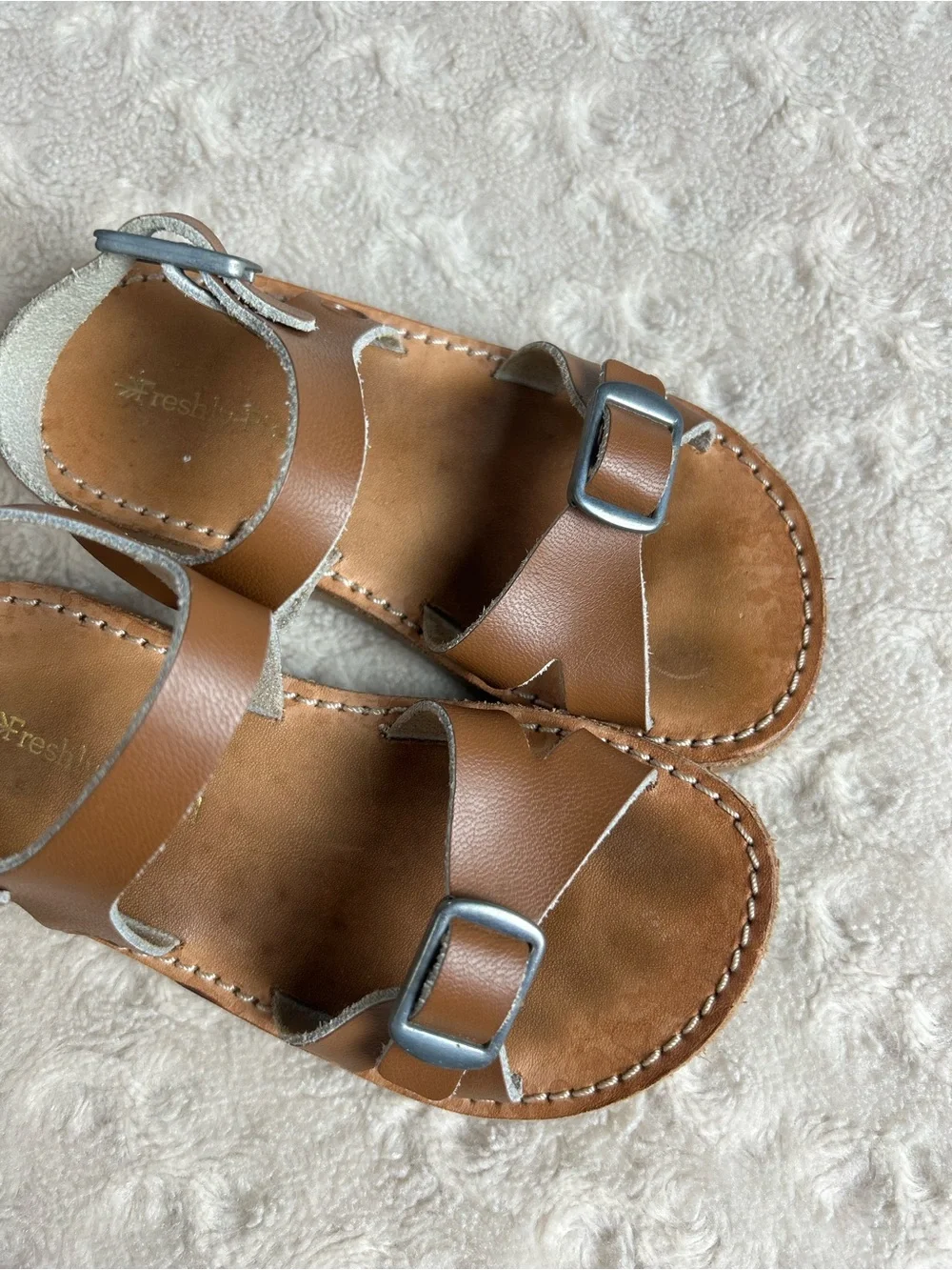 Freshly Picked Cognac Carmel Sandals Size 6 Brown
